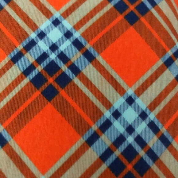 🛒 $40 8 yards Flannel Fabric Craft Material Bolt Orange Plaid #55EP - Picture 1 of 2